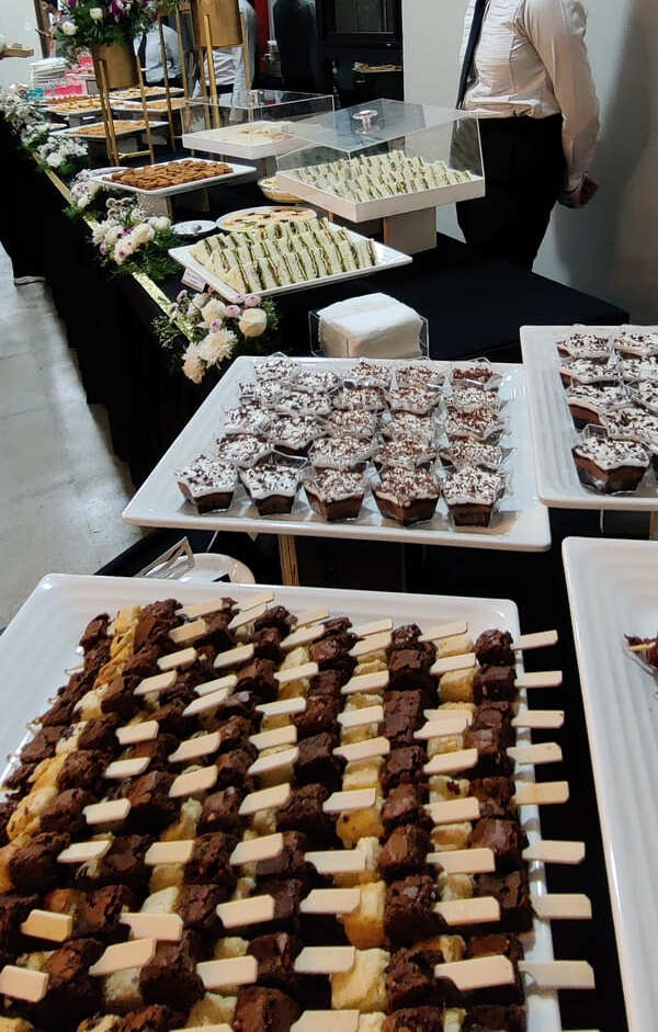 Elegant catering table spread